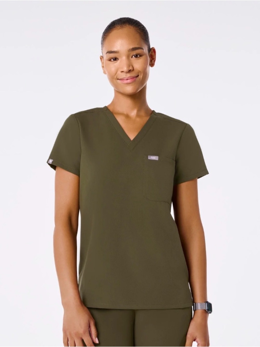 FIGS Spruce Catarina one pocket Scrub Top
